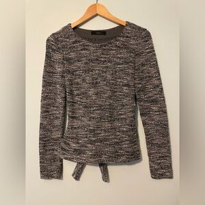 Vanilia Tie Back Elegant Black and White Knit Blouse